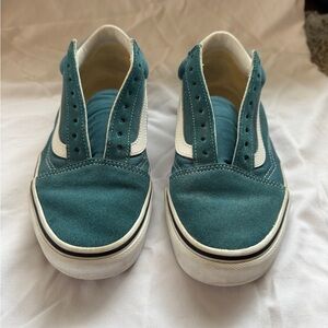 Vans Teal and White Women's Sneakers